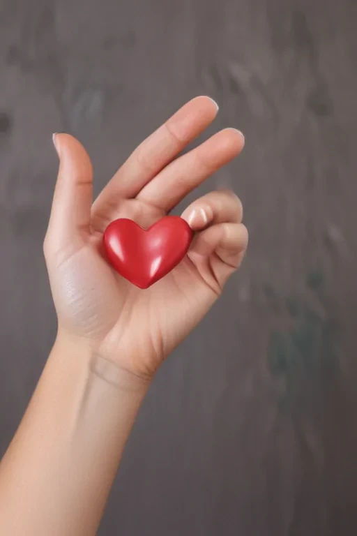 hand heart aesthetic