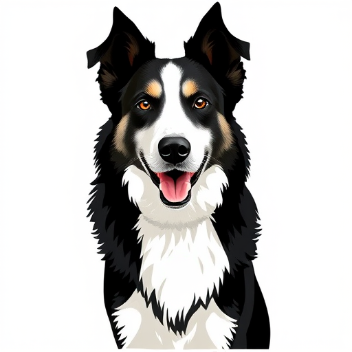 this picture is sticker, 3D black and white alaskan weimsky dog breed, white background