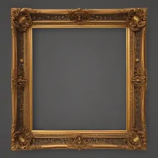 rectangle golden frame png