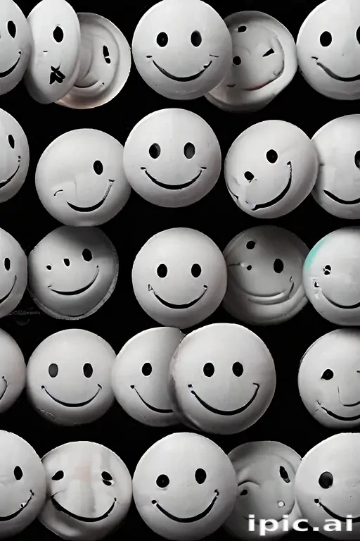 white smiley face black background