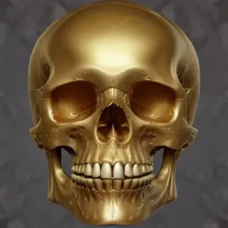 transparent gold skull