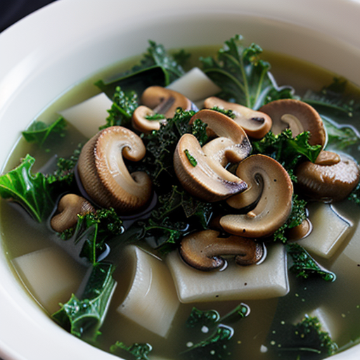 soup with kale and mushrooms