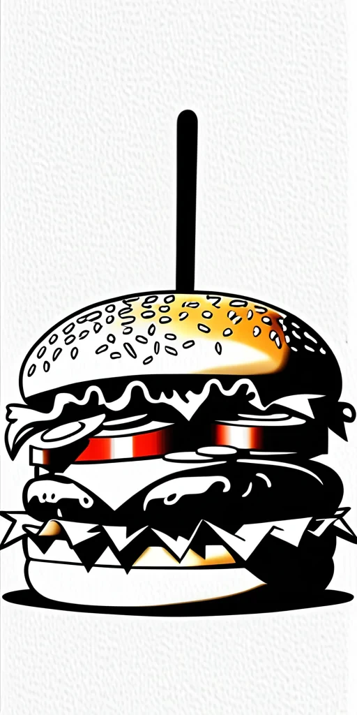 burger clip art black and white