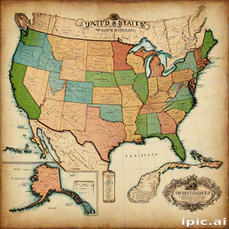 map of united states with states