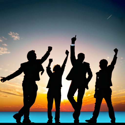 Happy Rising People people happy for reaching success