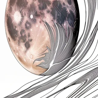 moon line art