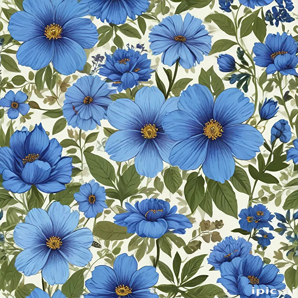 blue flowers clipart