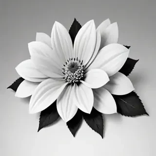 flower clip art black and white