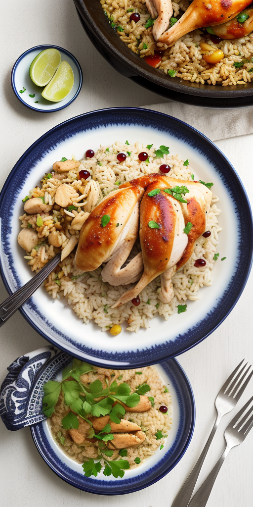 arroz con habichuelas y pollo