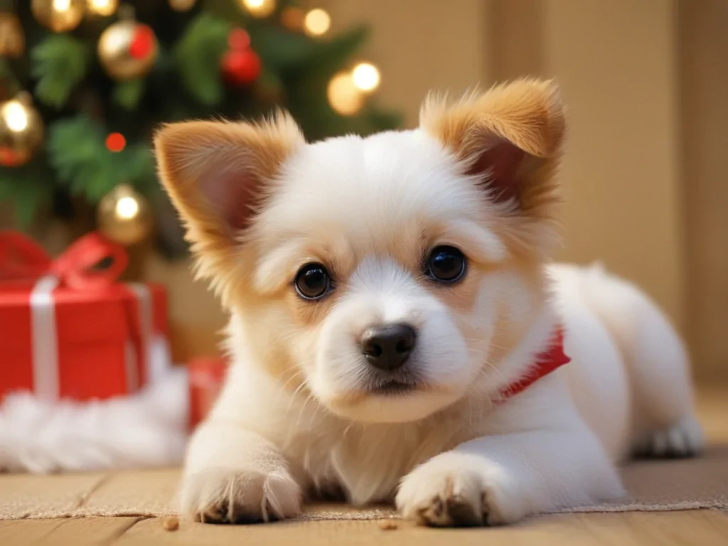 cute christmas dog wallpaper