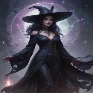 beautiful dark witch fantasy art