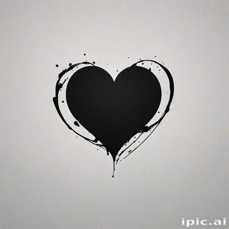 aesthetic black heart wallpaper