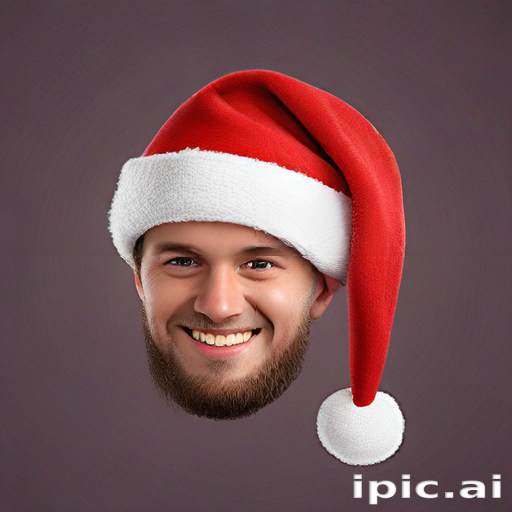 Joyful Holiday Spirit: A Cheerful Man Wearing a Festive Santa Hat