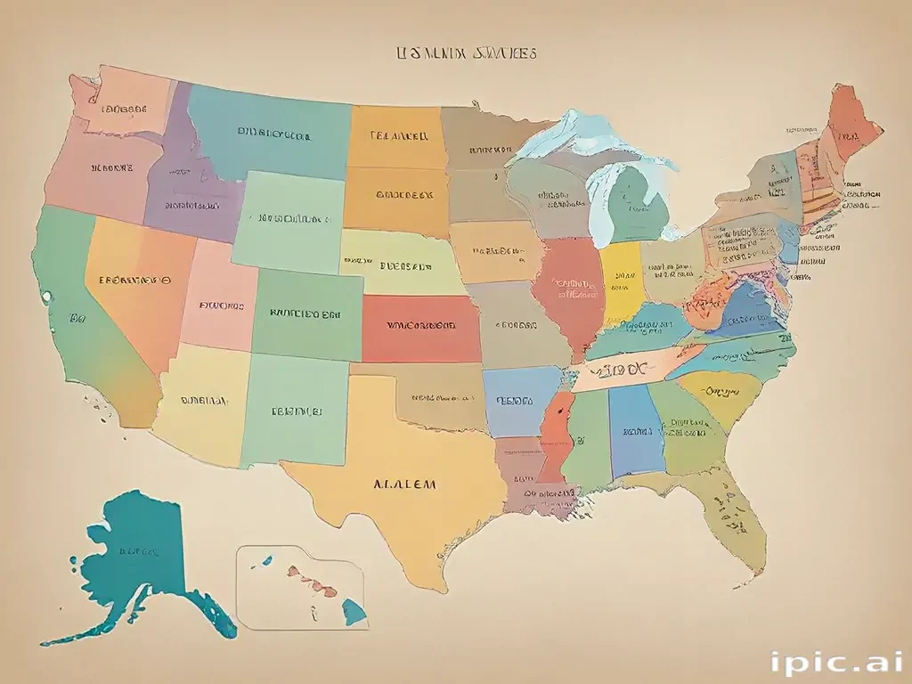 usa map with states