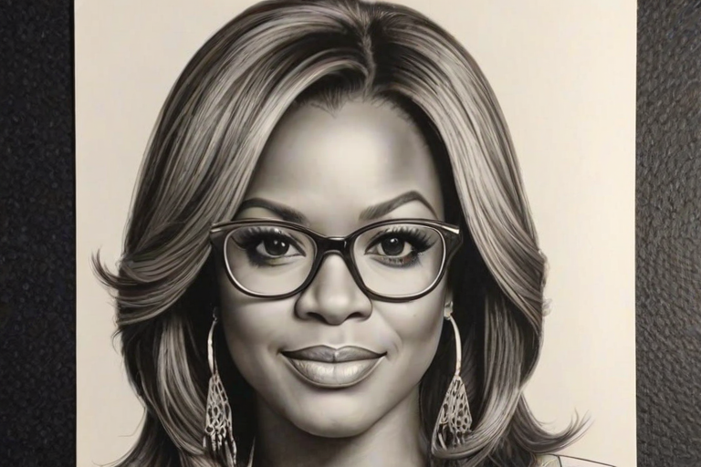 Bewitching Kandi Burruss, pencil sketch, portrait of Elegant woman 1973s in glasses, hair style beatnik, outline, clear lines, fine lines, 8k