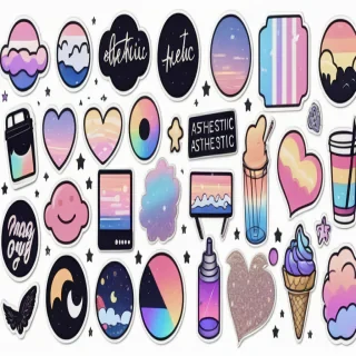 aesthetic stickers png