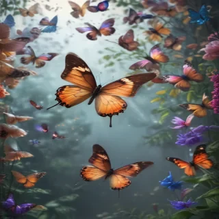background with butterflies