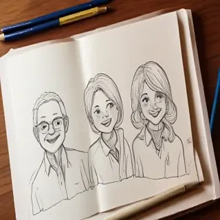 drawings of family