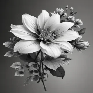 flower clip art black and white