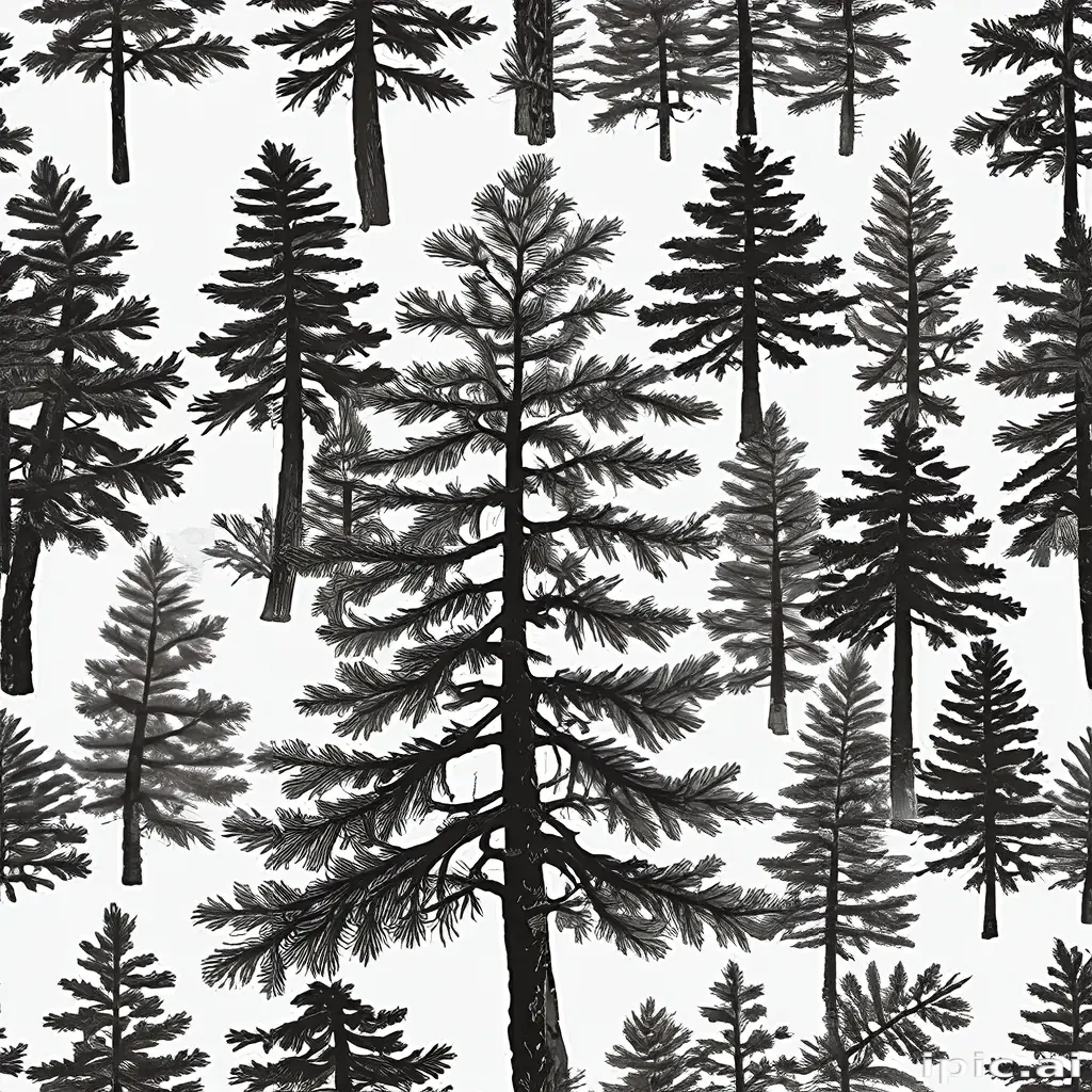 pine tree clip art black and white