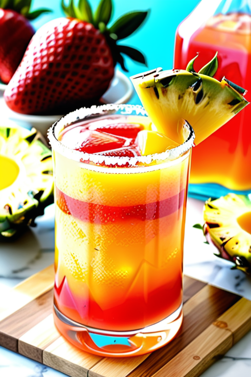 strawberry pineapple tequila sunrise recipe