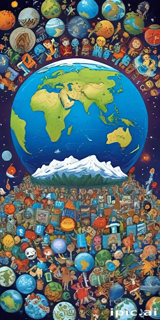 cartoon picture of the planet earth
