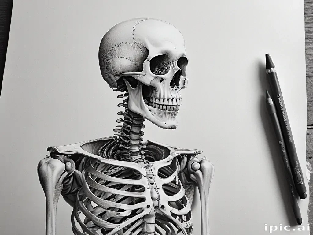 creative skeleton drawing art