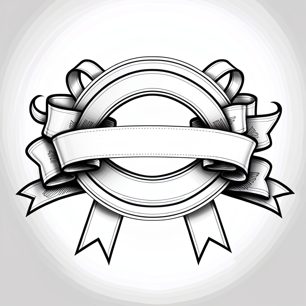 Elegant Decorative Ribbon Design Featuring a Blank Central Banner Space