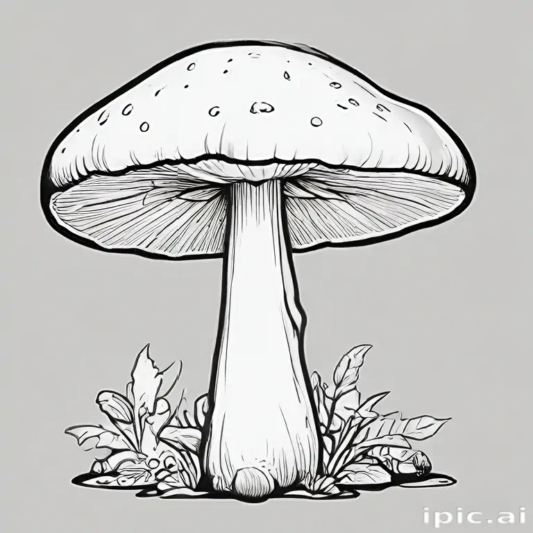 mushroom clip art black and white