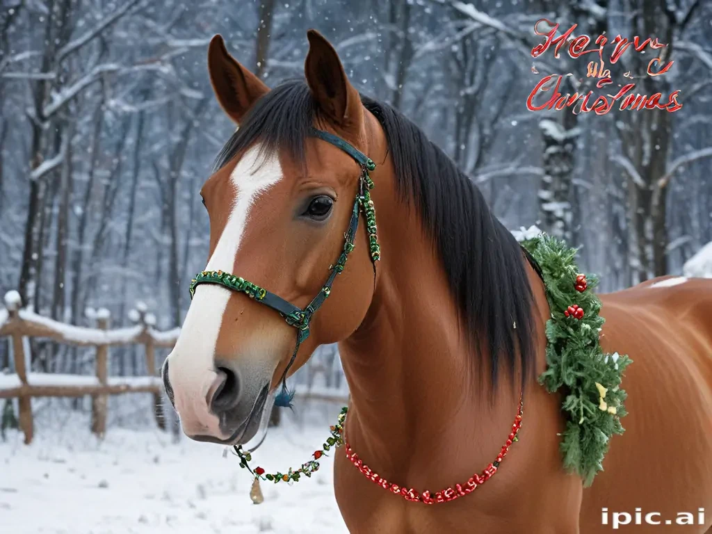 merry christmas horse images