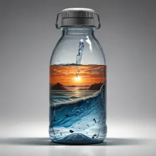 water bottle drawing