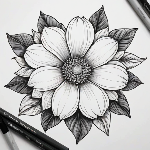 flower drawing for coloring