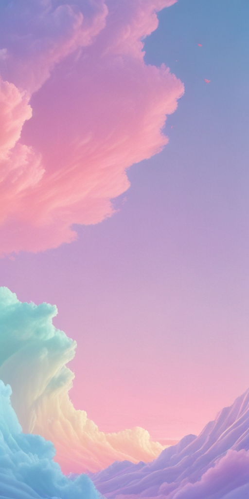 Dreamy Sky with Soft Pastel Clouds at Dusk and Dawn Light