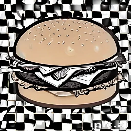 hamburger clipart black and white