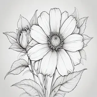 flower line art