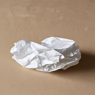 crumpled up paper