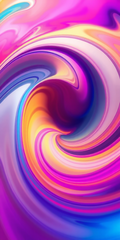 Create an abstract digital artwork featuring a vibrant gradient color scheme with swirling patterns and dynamic shapes, captured with a DSLR camera at f/2.8, ISO 100, and a 50mm lens, in a high-resolution format, with a close-up view to enhance the details.