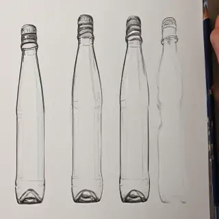water bottle drawing