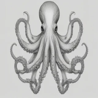 octopus clip art black and white