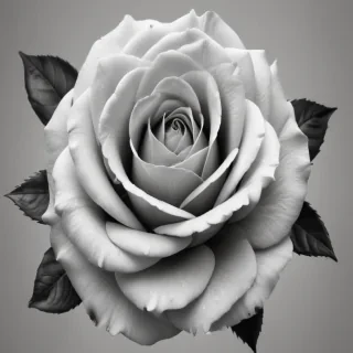 black and white rose clip art