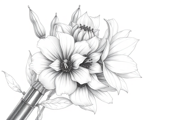 flower drawings pencil