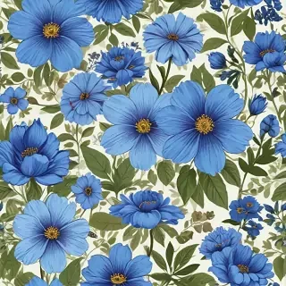blue flowers clipart