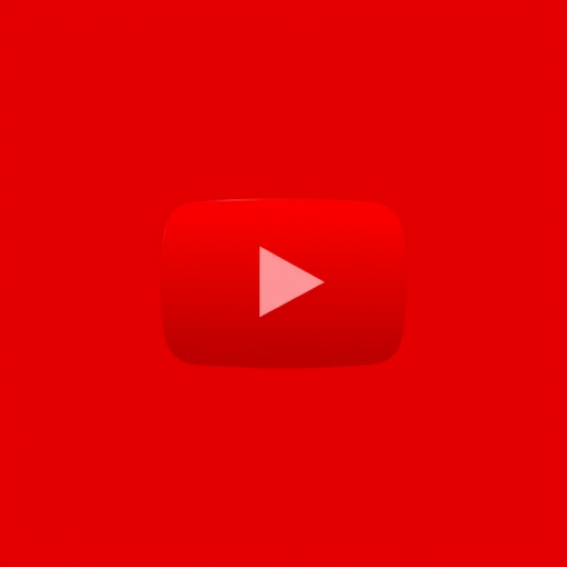 Create a high-resolution YouTube logo on a smooth gradient background, using a Canon EOS 5D Mark IV with a 50mm lens, aperture f/2.8, ISO 100, 1/200 sec shutter speed, frontal view, in a digital illustration style.
