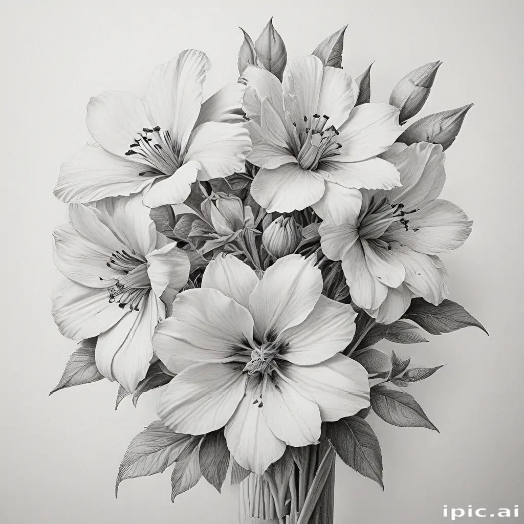 pencil drawing flowers