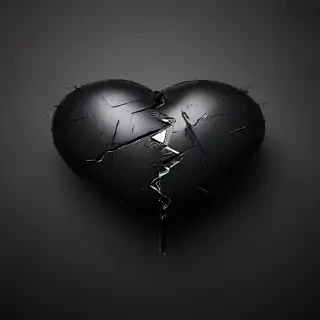 black broken heart