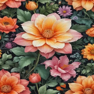 color drawings of flowers