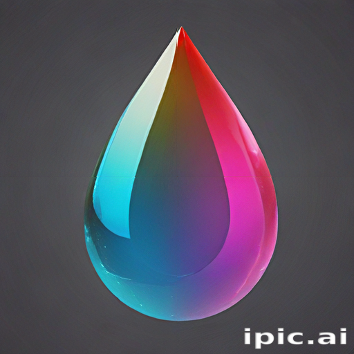 Vibrant Colorful Water Droplet Reflecting Light in a Dark Background