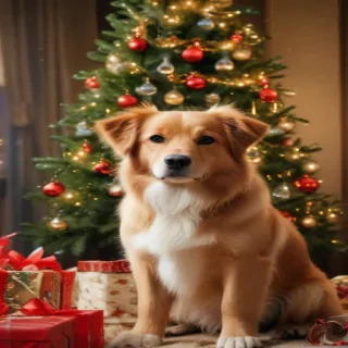 christmas dog wallpaper