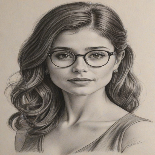 Magnificent Shiri Appleby, pencil sketch, portrait of Enticing woman 1945s in glasses, hair style beatnik, outline, clear lines, fine lines, 8k