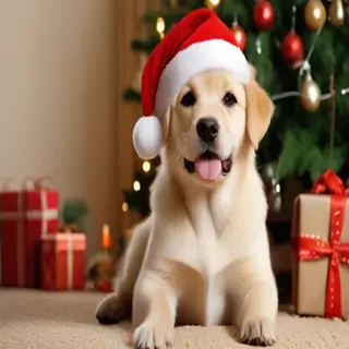 wallpaper christmas dog